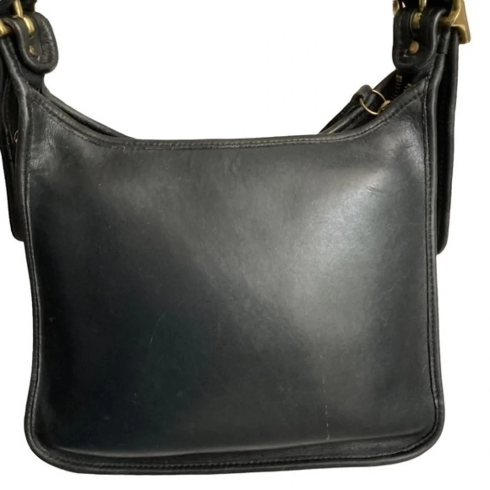 Coach black leather legacy zip bag 9966